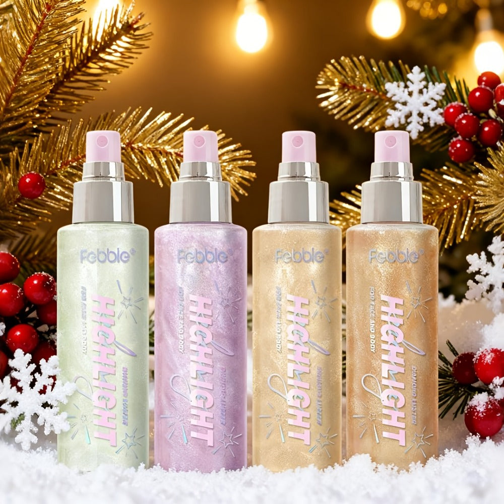 Body Glitter Spray Shimmer Long Lasting Lightweight Non Greasy Luminous Radiant Glow for Body Face Hair Women Festival Party Everyday Wear 4