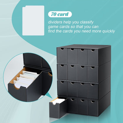 8000 Card Storage Box 4-Row Cardboard Organizer with Dividers & Label Stickers – Large Trading Card Box for TCG MTG Pokemon Sports Cards |