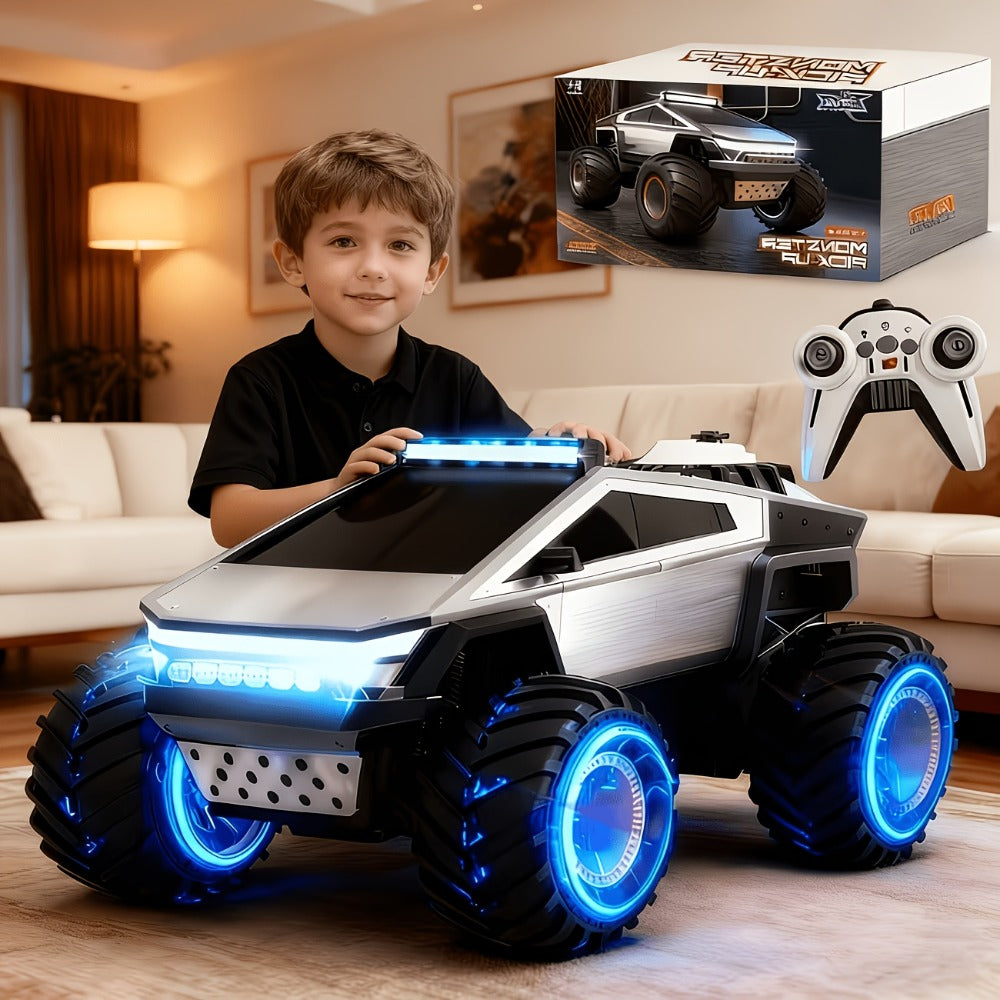 1:12 Scale RC Monster Truck 4WD, Remote Control Cybertruck & Pickup Truck with LED Lights & Sound Effects