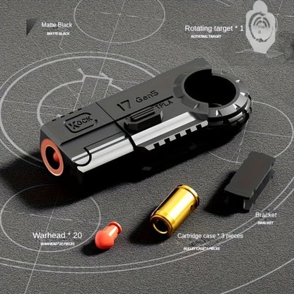 Alloy Finger Pistol Fidget Toy, One-Touch Cartridge Ejecting Stress Desk Toy, Cool EDC Novelty Gift for Adults Men Teens