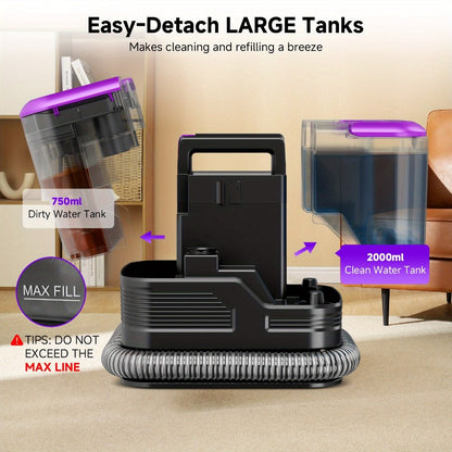 Portable Upholstery Cleaner Machine 30Kpa, Carpet & Spot Cleaner with Dual Brush Head for Deep Stain Removal on Carpet