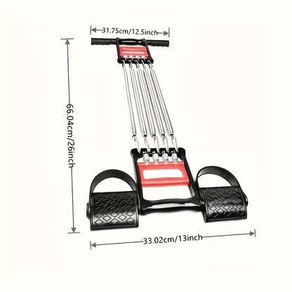 Resistance Band Foot Pedal Puller Multifunctional Stainless Steel Chest Expander Adjustable Tension Arm Shoulder Muscle Trainer for Home Gym