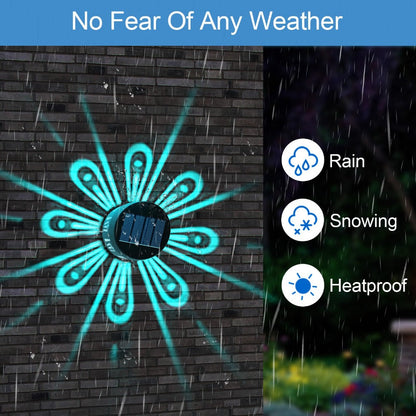 Two-Piece Solar Flower Projection Wall Light Set with Multicolor or Warm White Illumination