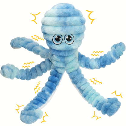 Squeaky Octopus Dog Toy – Soft Plush Chew Toy with Squeaker & Teeth Cleaning Design for Small Medium Large Dogs
