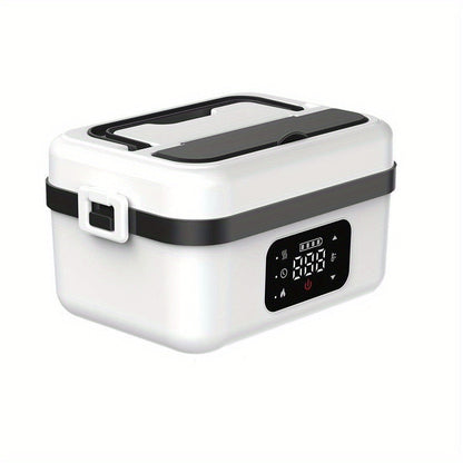 Heated Lunch Box, 8000mAh Battery-Powered 60W Food Warmer with 1L Stainless Steel Inner Container