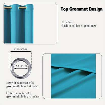 Grommet-Top Blackout Curtain Options in Nine Colors with Seven Width, Length or Panel-Count Labels
