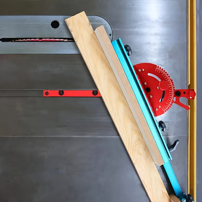400mm Woodworking Angle Gauge with Adjustable Fence & Guide Rail – Precision Miter Measuring Tool Compatible with 30mm & 45mm T-Track