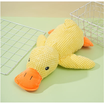 Large Plush Duck Dog Toy with Squeaker – Bite-Resistant Soft Chew Toy for Puppies & Large Breed Dogs, Durable Teething Toy for Golden