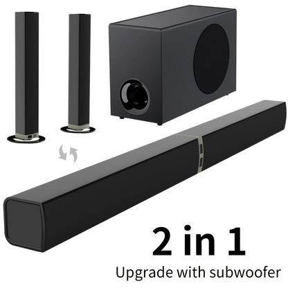 Detachable 31.5-Inch TV Soundbar with Remote, ARC, Optical and AUX Connections and Subwoofer Options