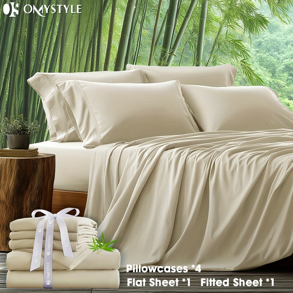 Viscose-Derived Blend Sheet Set with 4- or 6-Piece Packages, 11 Colors and Four Bed Size Options