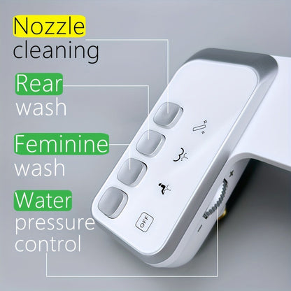 Bidet Toilet Seat Attachment – Non-Electric Mechanical Bidet with Rear Wash, Adjustable Water Pressure, Self-Cleaning Nozzle