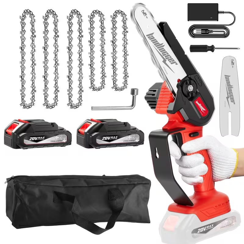 Mini Chainsaw Cordless 4 & 6 Inch Electric - Upgraded Portable Battery Chainsaw with Safety Lock