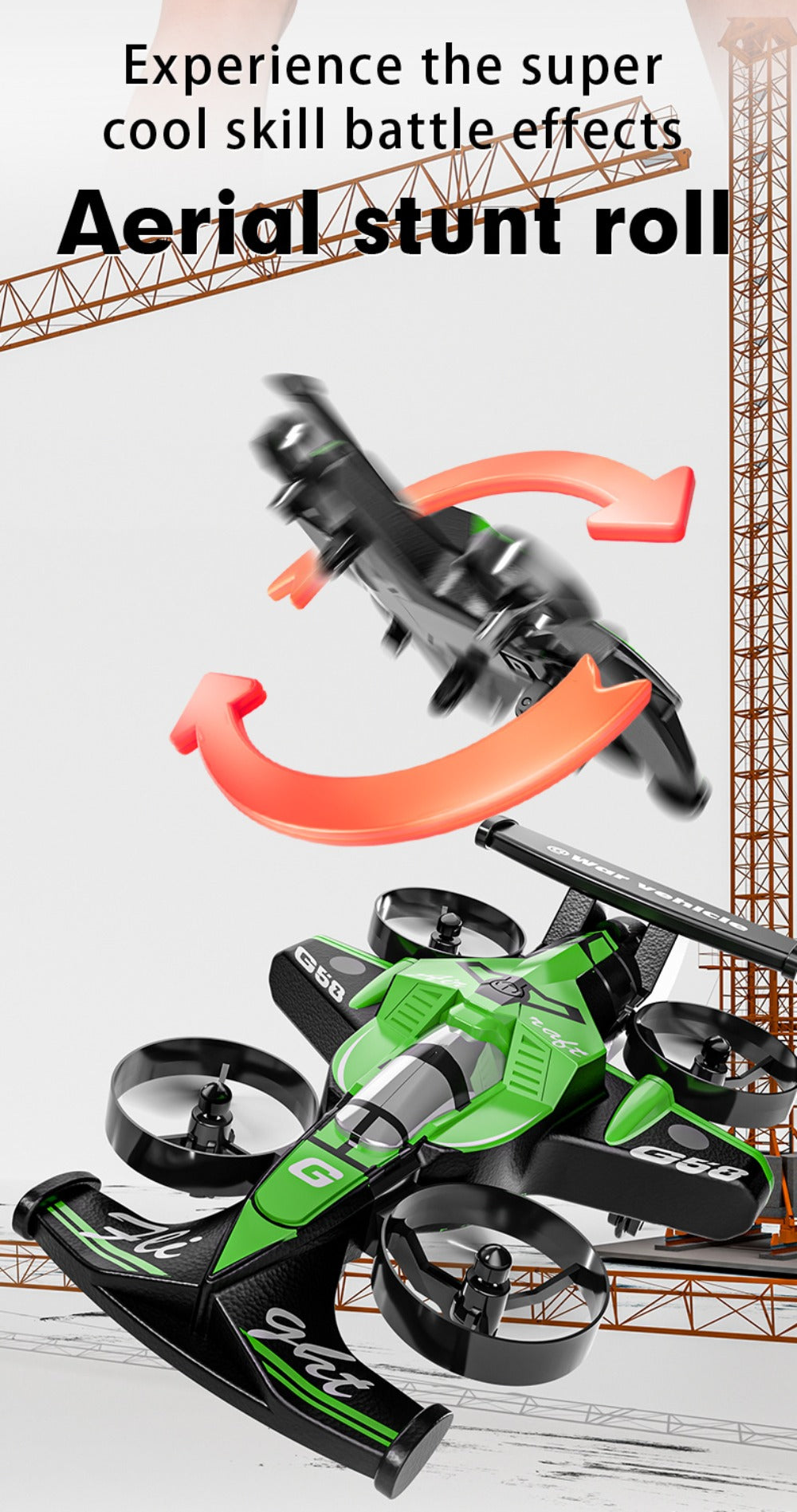 2-in-1 Mini RC Car and Drone Combo Dual Mode Switch One-Touch Takeoff Stable with the Listed Color, Size or Set Options for Everyday Use