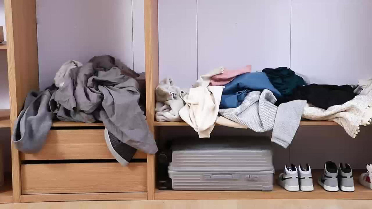 Handled Bed Sheet Storage Cases in Gray or White with Front Windows and Four- or Eight-Piece Sets