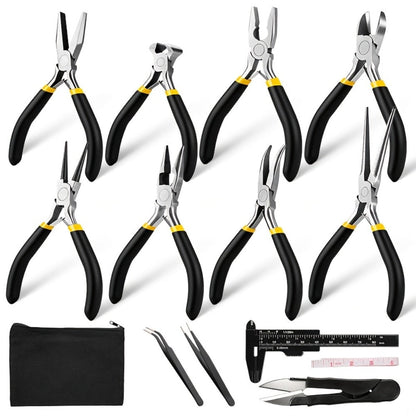 Jewelry Making Pliers Set 3/14pcs Tool Kit - Professional Round Nose, Flat Nose & Needle Nose Pliers