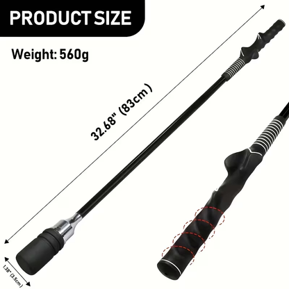 Golf Swing Tempo Trainer Stick with 32.68-Inch Length, Weighted Ends and Blue or Black Handle Options