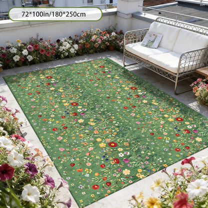 Area Rug Washable Foldable Indoor Outdoor Mat in Five Sizes for Patio, Garden, Picnic or Camping