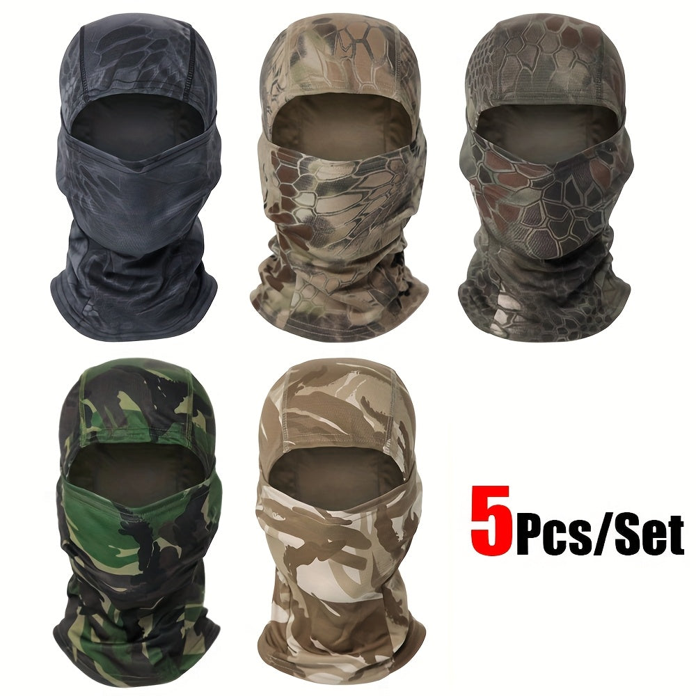 5-Pack Neck Gaiter Face Mask for Men & Women – UV Protection Balaclava Headscarf for Running, Hiking, Fishing, Cycling