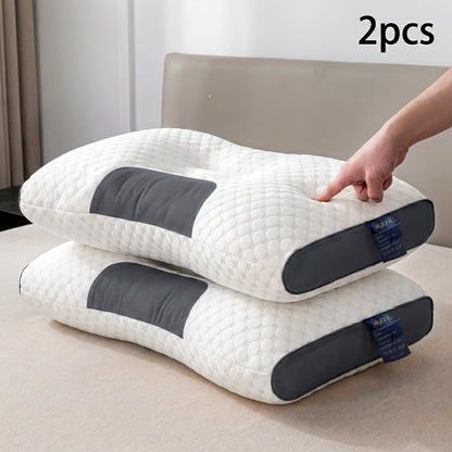 Two-Pillow Contoured Neck Pillow Set in Five Color Options with 74 x 47 cm Pictured Size for Home Use