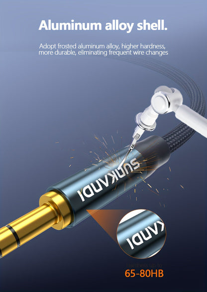 3.5mm Male to Male AUX Audio Cable, Durable Tangle-Free Stereo Cord for Car, Headphones, Speakers