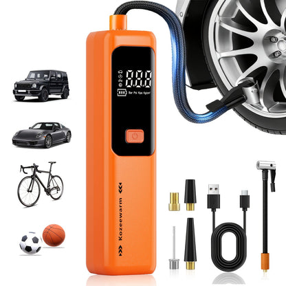Cordless Tire Inflator Portable Air Compressor – USB-C Rechargeable, Digital Gauge, 3X Fast Inflation for Car Tires, Bikes