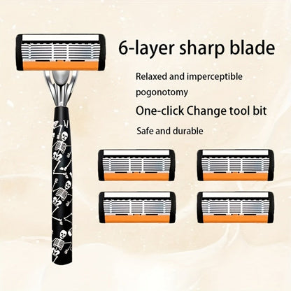 Safety Razor for Men 7-Layer Progressive Blades – Non-Slip Stainless Steel Handle Classic Double Edge Razor for Beard & Mustache Grooming