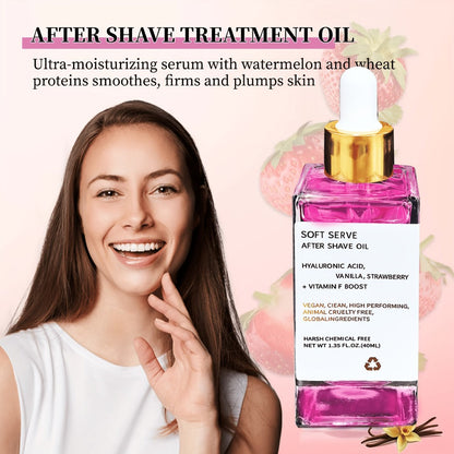 Strawberry Vanilla Beard and After Shave Oil, Two 1.35oz Bottles with Glycerin for Face and Mustache Care
