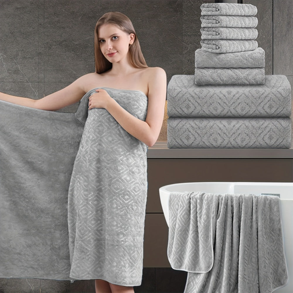 Bath Hand Towels, Towel Set 8 Piece 700GSM with 2 Bath Towels, 2 Hand Towels and 4 Washcloths in 16 Colors for Home and Guest Use