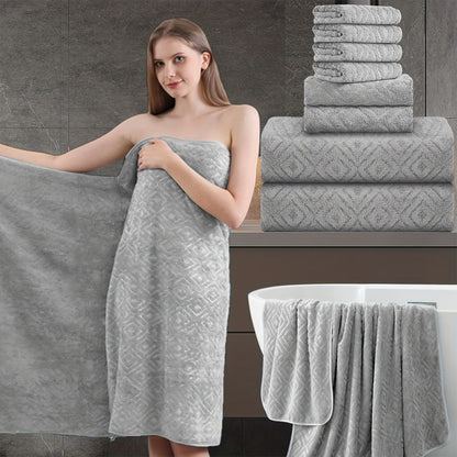 Bath Hand Towels, Towel Set 8 Piece 700GSM with 2 Bath Towels, 2 Hand Towels and 4 Washcloths in 16 Colors for Home and Guest Use
