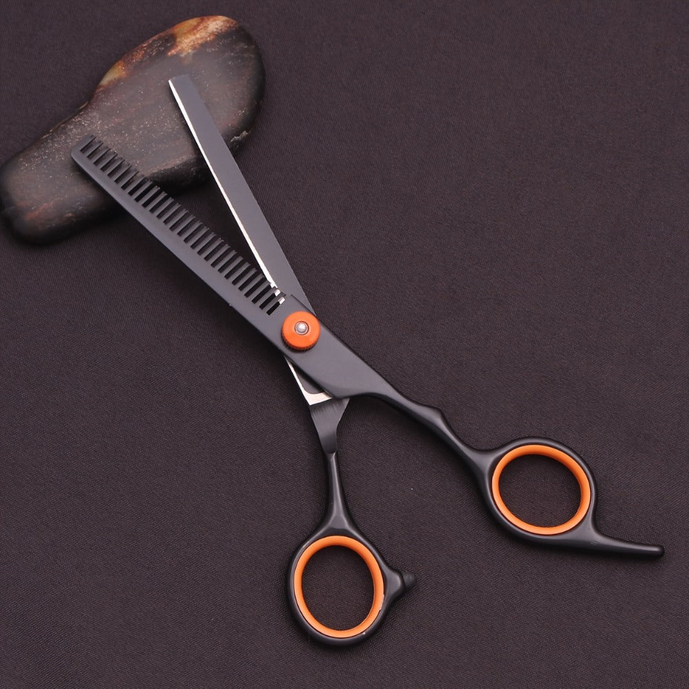 Hair Scissors Set 3 Pieces Japanese Steel – 6 Inch Thinning Shears, Razor Comb & Detangling Comb, Ambidextrous Texturizing Kit for Salon