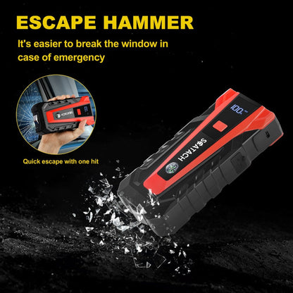 12V Jump Starter with Scatach-011 Base Model or Q27B Start-and-Inflation Package, Digital Display and Clamps