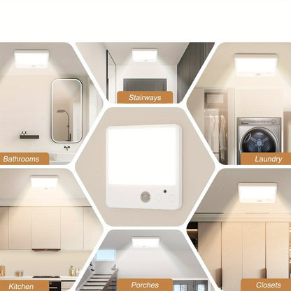 Wireless LED Ceiling Light Motion Sensor Rechargeable Battery Powered 3 Color Temperatures for Home Cooking, Dining and Outdoor Meals
