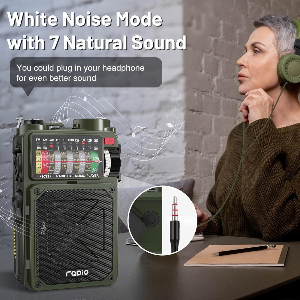 Digital Shortwave Emergency Radio 4000mAh Solar Hand Crank, AM/FM/SW/NOAA Weather Alert, 5W Speaker
