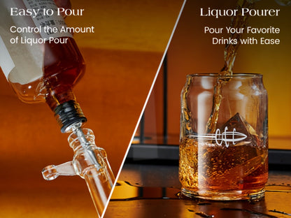 AK-47 Whiskey Gun Decanter Set with Detachable Magazine and Two 6.75oz Glasses, 17.6oz Liquor Dispenser Military Style Home Bar Decanter