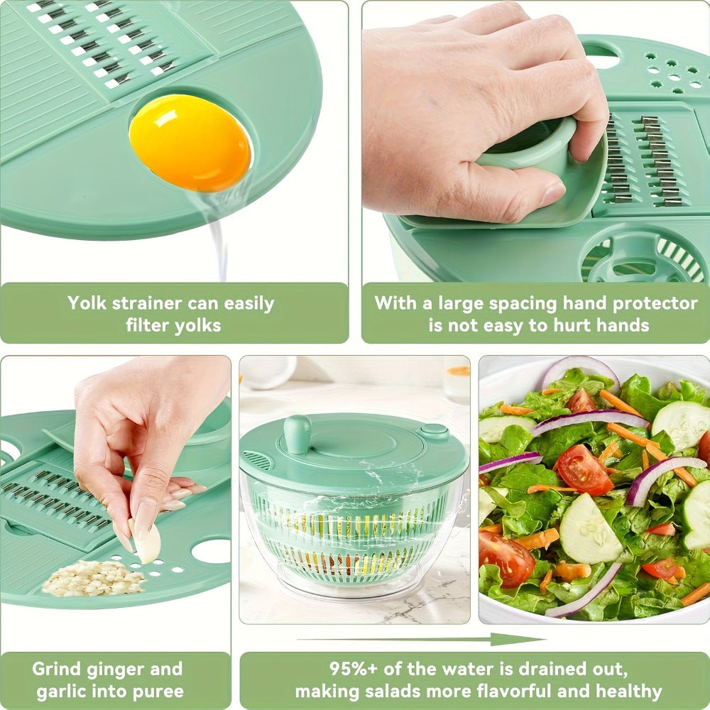 Salad Spinner Large 3-in-1 with 5-Blade Slicer & Egg Yolk Strainer with the Listed Color, Size or Set Options for Everyday Carry