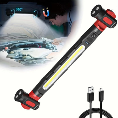 LED Work Light Bar 3000LM Rechargeable Construction Site Lighting Lamp, Hanging Hook, Portable Underhood Work Light for Auto
