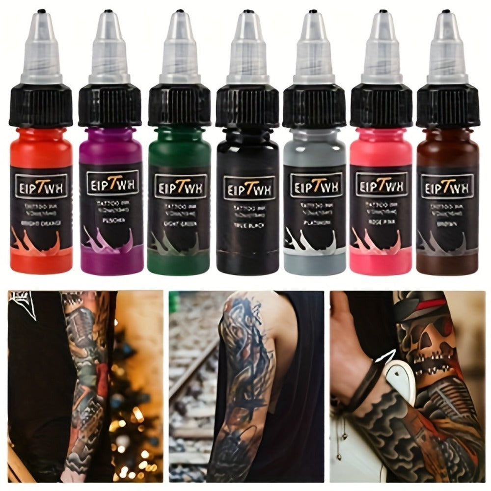 Tattoo Ink EIPTWH 14-Color Set with 15ml Bottles and One Complete Kit Configuration with Item-Specific Color, Capacity and Bottle Choices