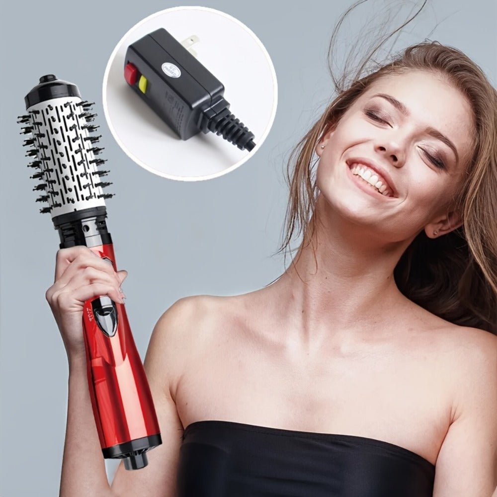 Rotating Hot Air Brush 2-in-1 Auto Curl & Straighten Styling Comb, One-Step Salon Blowout Results at Home