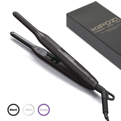 Mini 0.3 Inch Hair Straightener 2-in-1 Curler Titanium Plates 5 Heat Settings 450°F, for Home, Travel and Salon Hair Styling