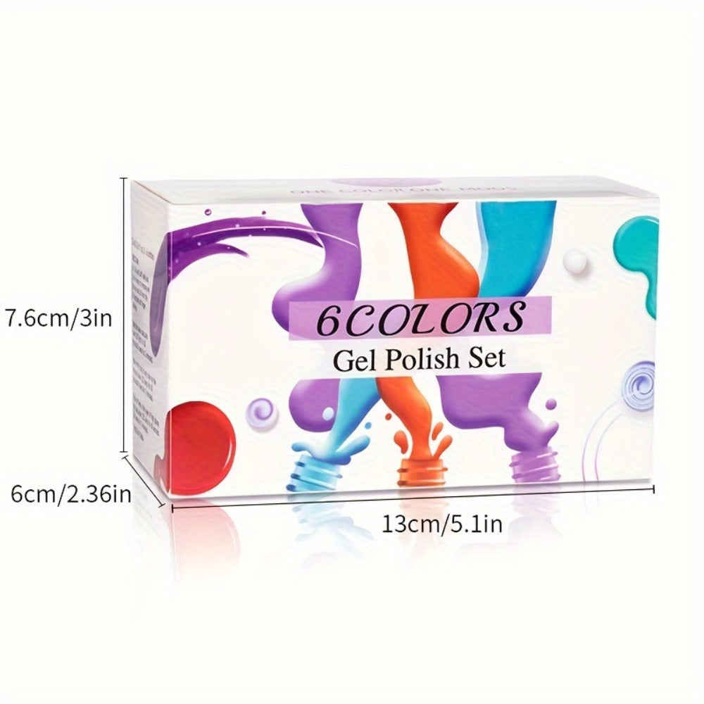 Gel Nail Polish 6-Piece 9D Aurora Magnetic Cat-Eye Set with Pearl-Shell Glitter Effect and UV/LED Soak-Off Cure