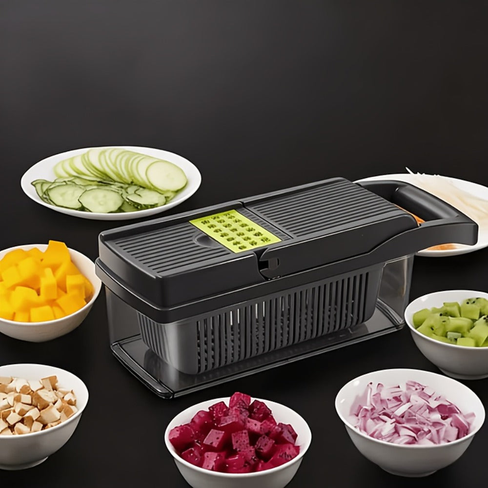 Vegetable Chopper 18-in-1 Upgraded Mandoline Slicer – Professional Onion Chopper Food Dicer Cutter with Container