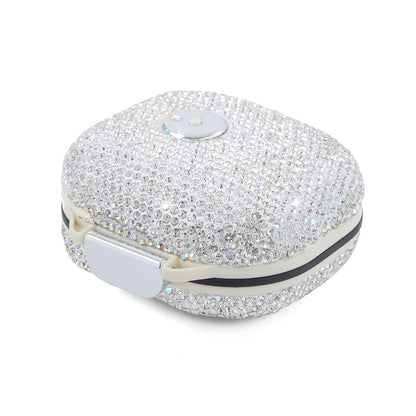 Seven-Compartment Travel Pill Organizer in Nine Square or Oblong Rhinestone Color Checkouts