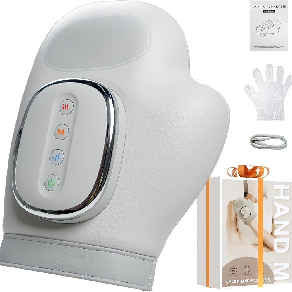 Hand Massager with Heat & Air Pressure, 3D Shiatsu Kneading 6 Modes Rechargeable Portable Hand Massager for Arthritis Pain