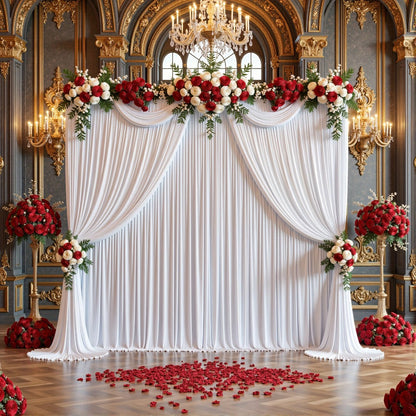 4-Pack 5x10ft Elegant Spandex Photography Backdrop | Wear-Resistant, Wrinkle-Free, Soft & Opaque Party Decoration Banners for Weddings
