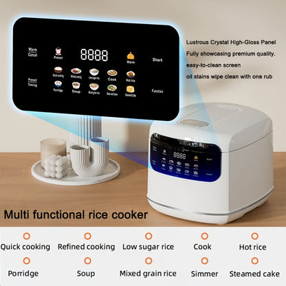 Rice Cooker 2L 4 Cups 10-in-1 Mini Multifunctional Compact Electric Rice Cooker for Rice for Home Cooking, Dining and Outdoor Meals