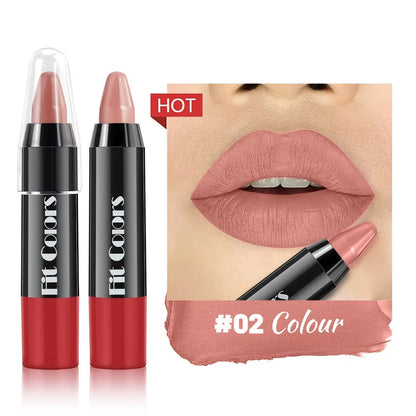 Squalane Crayon Lipstick Set 6 Pcs, Matte & Glossy Lip Pencil with Volumizing Formula, Easy Color Lip Liner for All Skin Types