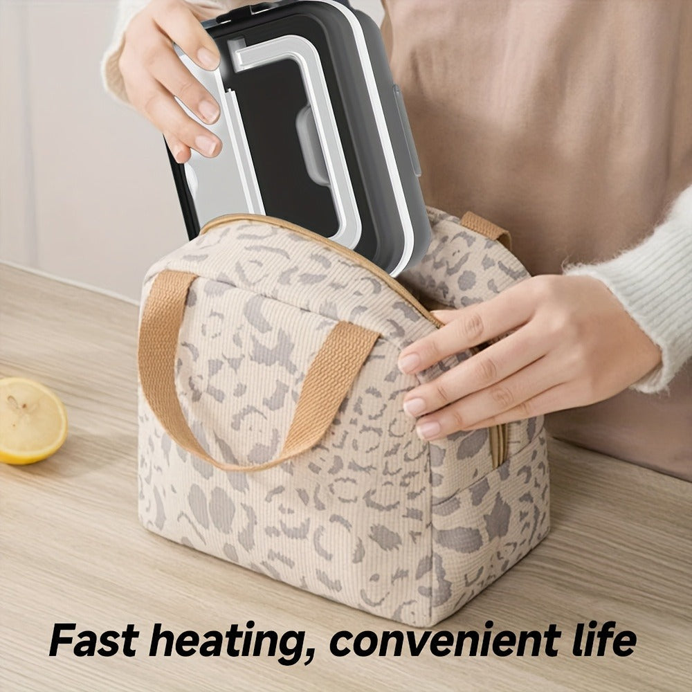 Heated Lunch Box, 8000mAh Battery-Powered 60W 1L Food Warmer with Timer and Power Bank Function