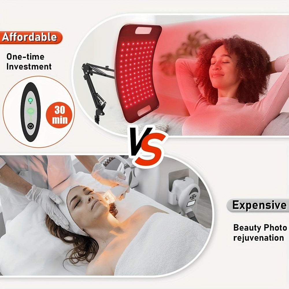 104-LED Red and Near-Infrared Light Panel with 15 x 8.6-Inch Silicone Face, Floor Stand and Articulating Arm
