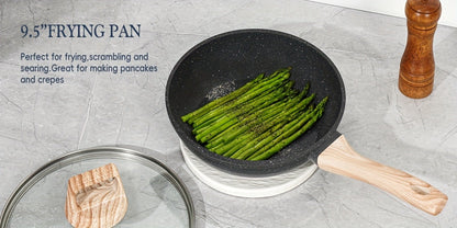 Pots and Pans Set 12-Piece Non-Stick Kitchen Cookware – Complete Cooking Set with Frying Pan | Durable Even-Heating Non-Stick Coating |