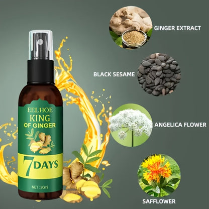 Ginger & Biotin Hair Growth Gift Set 2-Pack - Ginger Scalp Oil + Biotin Strengthening Serum for Home, Travel and Salon Hair Styling